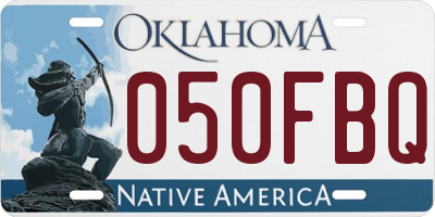 OK license plate 050FBQ