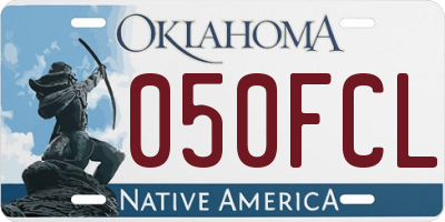OK license plate 050FCL