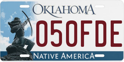 OK license plate 050FDE