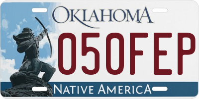 OK license plate 050FEP