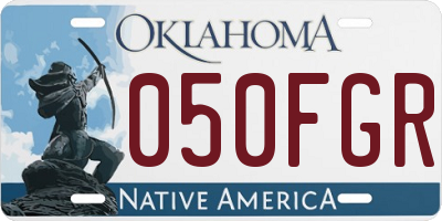 OK license plate 050FGR