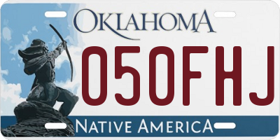 OK license plate 050FHJ