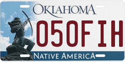 OK license plate 050FIH