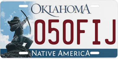 OK license plate 050FIJ