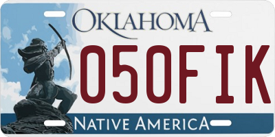 OK license plate 050FIK