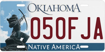 OK license plate 050FJA