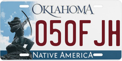 OK license plate 050FJH