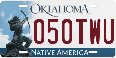 OK license plate 050TWU