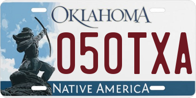 OK license plate 050TXA