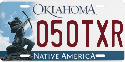 OK license plate 050TXR