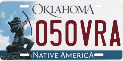 OK license plate 050VRA