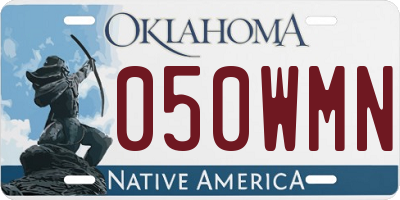 OK license plate 050WMN