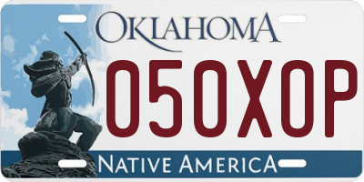 OK license plate 050XOP