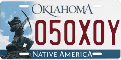 OK license plate 050XOY