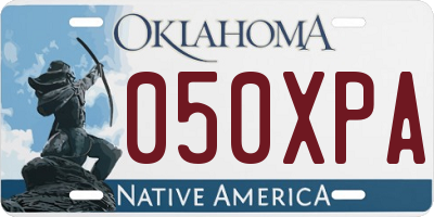 OK license plate 050XPA