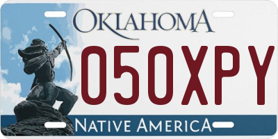 OK license plate 050XPY
