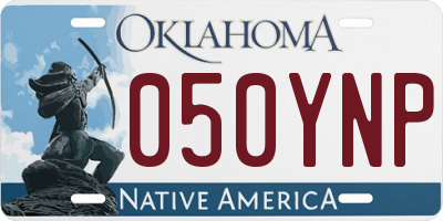 OK license plate 050YNP