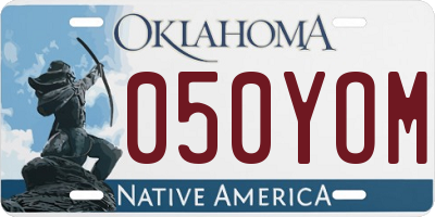 OK license plate 050YOM