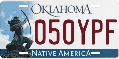 OK license plate 050YPF