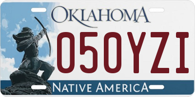 OK license plate 050YZI