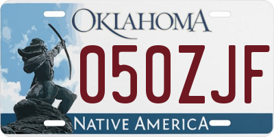 OK license plate 050ZJF