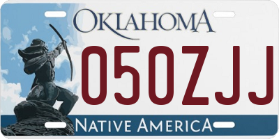 OK license plate 050ZJJ
