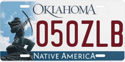 OK license plate 050ZLB
