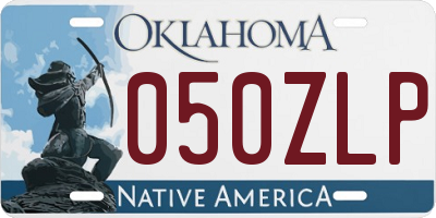OK license plate 050ZLP
