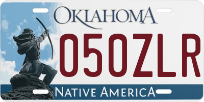 OK license plate 050ZLR