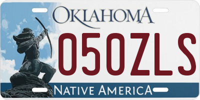 OK license plate 050ZLS
