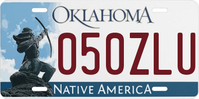 OK license plate 050ZLU