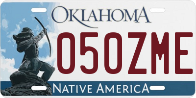OK license plate 050ZME