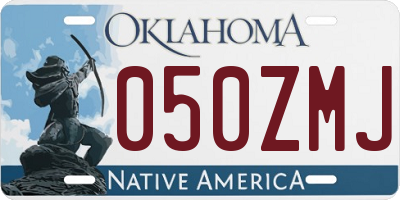OK license plate 050ZMJ