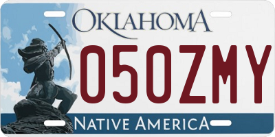 OK license plate 050ZMY