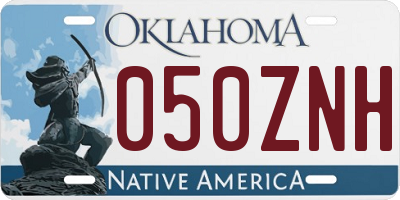 OK license plate 050ZNH