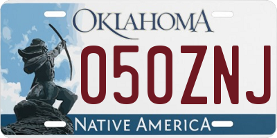 OK license plate 050ZNJ