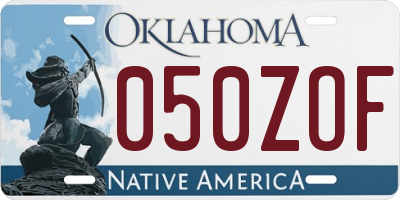 OK license plate 050ZOF