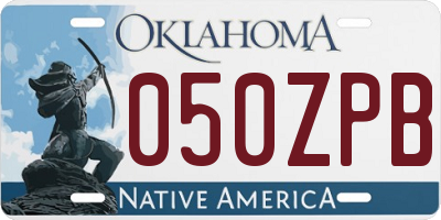 OK license plate 050ZPB