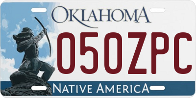 OK license plate 050ZPC