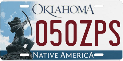 OK license plate 050ZPS