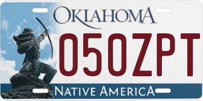 OK license plate 050ZPT