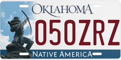 OK license plate 050ZRZ