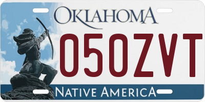 OK license plate 050ZVT