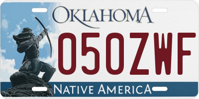 OK license plate 050ZWF