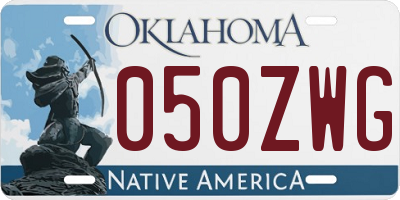 OK license plate 050ZWG