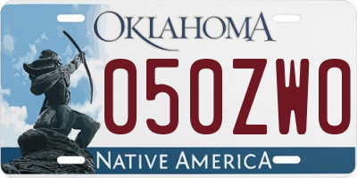 OK license plate 050ZWO