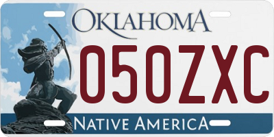 OK license plate 050ZXC
