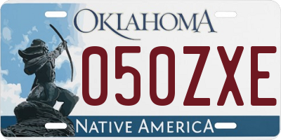 OK license plate 050ZXE