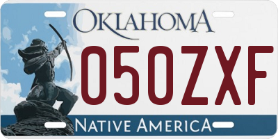 OK license plate 050ZXF