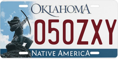 OK license plate 050ZXY